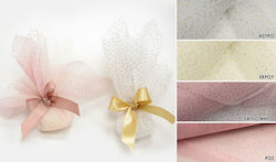 Tulle Gold Glitter 38x38cm 100pcs 0527292 White