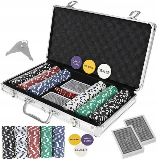 Set Set 300 Pokerchips in Koffer mit 3 Pokerchips