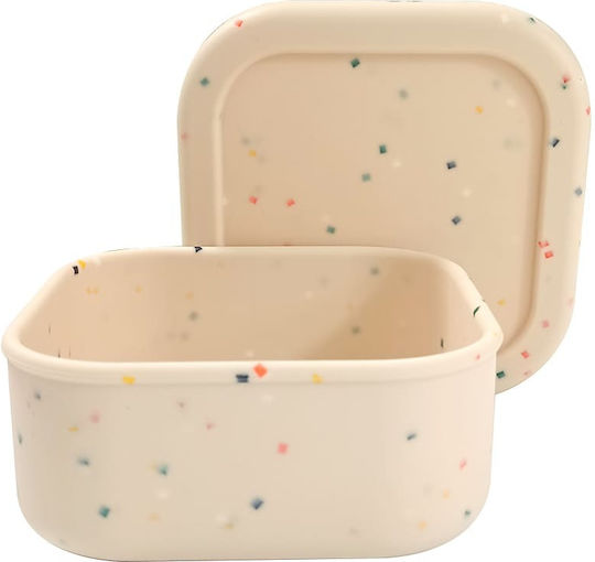 Queen Mother Confetti Cutie de prânz pentru copii din silicon Bej