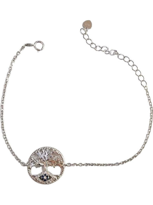 Prince Silvero Damentrailing mit Auge-Design aus Silber mit Zirkon 16cm