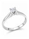 Einzelner Steine Ring aus Weißgold 18K mit Diamant