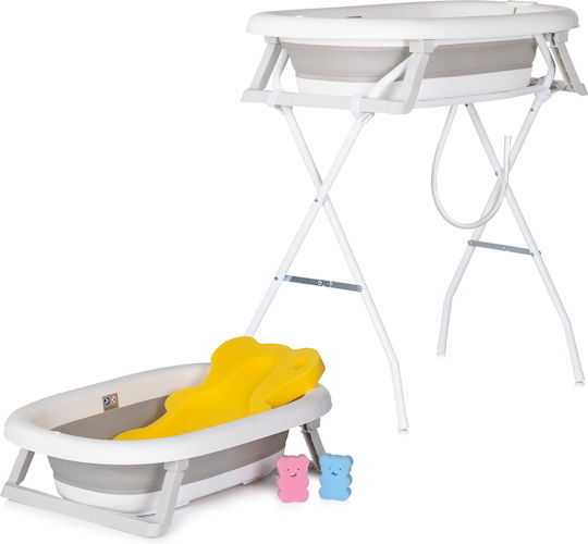 Chipolino Babybadewanne mit Ständer mit Thermometer Graue