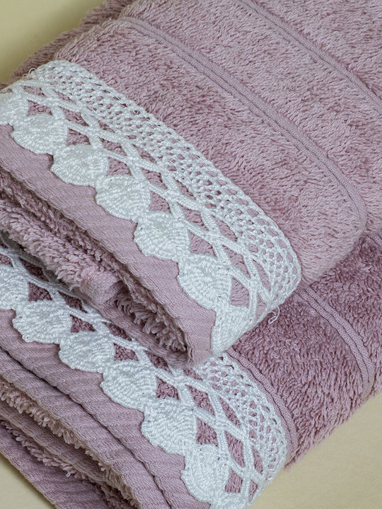 White Fabric Πετσέτα Χεριών Karya 30x50εκ. Ροζ ...