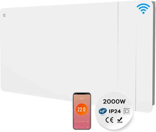 Ciarra Стенен конвектор 2000W с електронен термостат и WiFi 95x45cm Бял