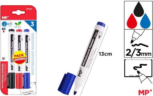 Madrid Papel Marker Vorstand Schwarz-Blau-Rot Set 3 Stück