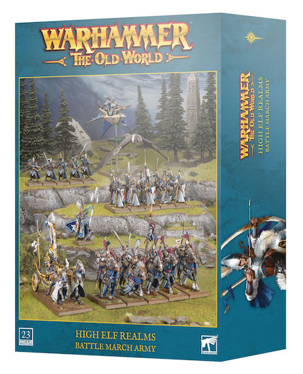 Warhammer Lumea Veche Regatele Elfilor Înalți Battle March Armată 23 Miniaturi