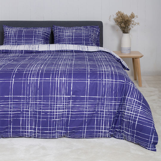 Single Duvet Cover Set 165x245 2 Sides Naf-naf Summit 152 Pacific Blue