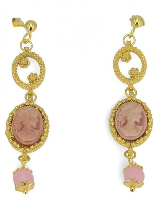 Goudassilver Ohrringe Aus Silber Vergoldet Mit Steinen Rosa