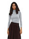 Damenbluse Langärmeliges Rollkragenpullover Graue