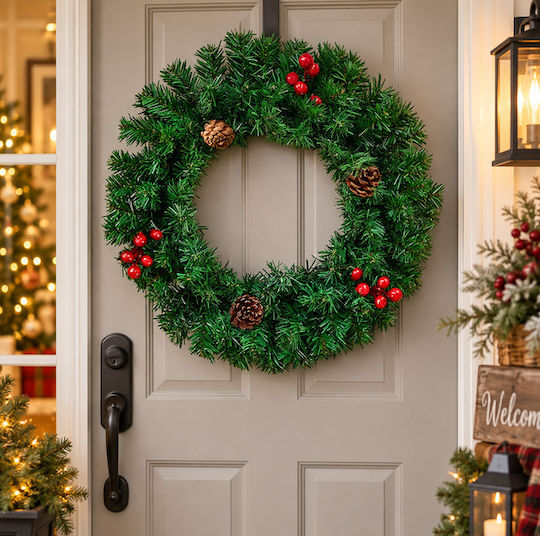 Weihnachtskranz mit einem Durchmesser von 50cm Grün