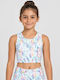 Kinderoberteile Crop Top Ärmellos Weiß