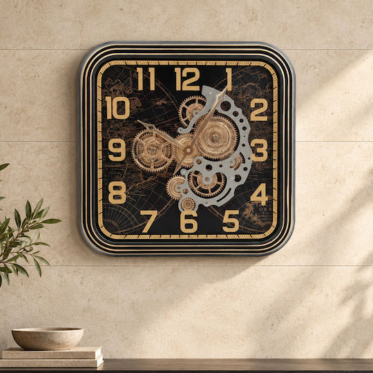 Keskor Keskor Wanduhr Kunststoff Schwarz 45x45cm