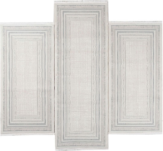 Polcarpet Platinum Modern Bedroom Rug Set Beige 3 Pieces