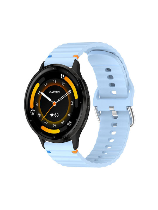 Λουράκι Garmin Venu 3 Σιλικόνης Ανάγλυφο Wave Style 22mm Light Blue
