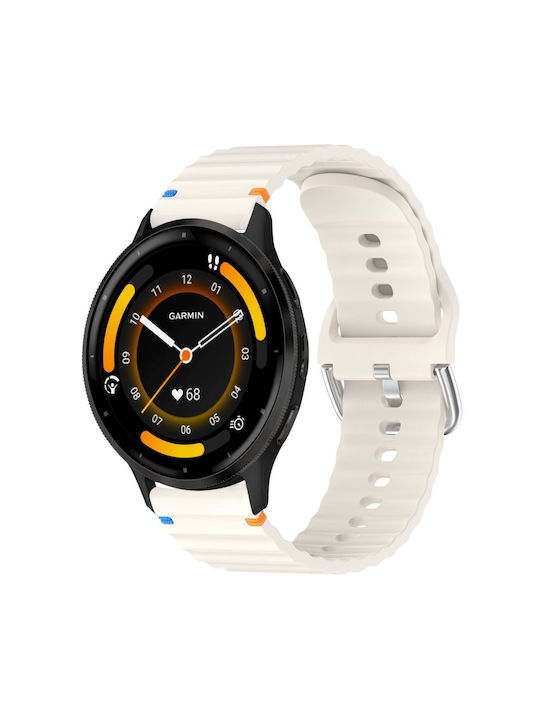 Tragbares Band Garmin Venu 3 Silikon Relief Wave Style 22mm Starlight