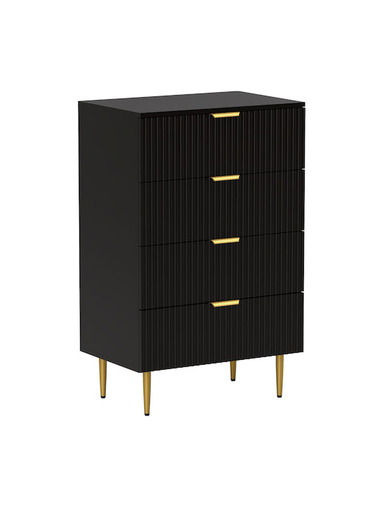 Chest of Drawers for Bedroom in Wood & Metal wi...