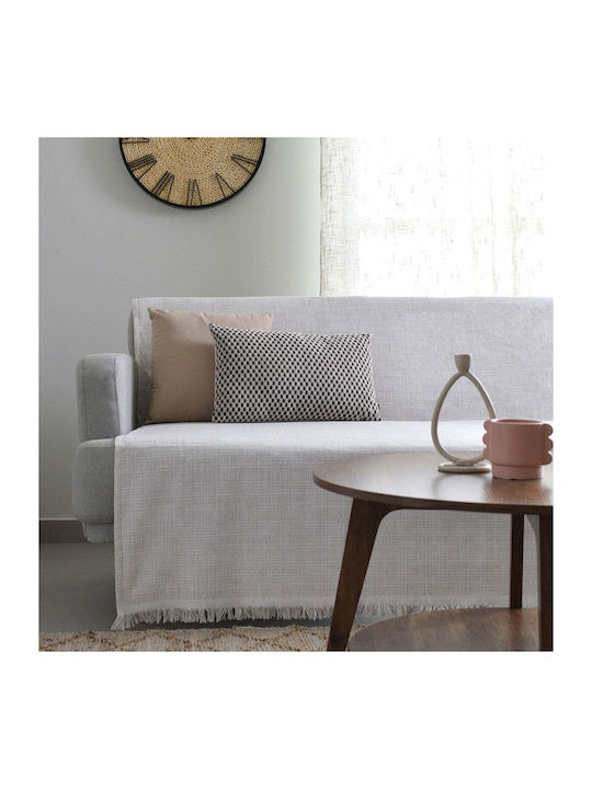 Ravelia Quadro Armchair Throw 180x180cm Ecru