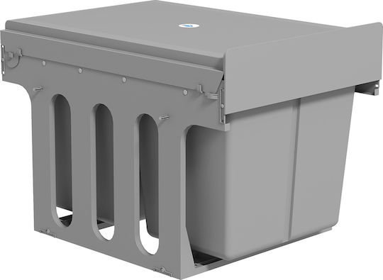 HomCom Metal Recycling Bin Metallic 31lt Grey