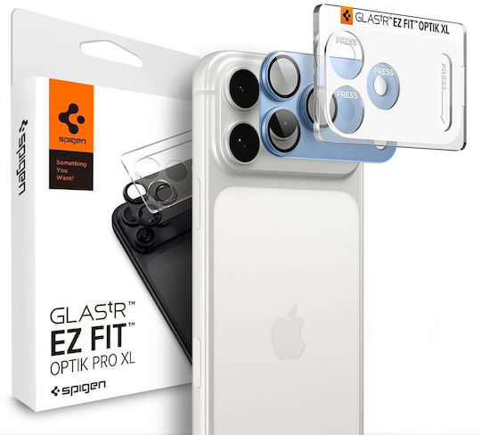 Thermally Adhesive Protective Film Rear Camera Spigen Glas.tR Ez Fit Optik Pro XL Apple iPhone 18 Pro Tempered Glass Blue AGL12037