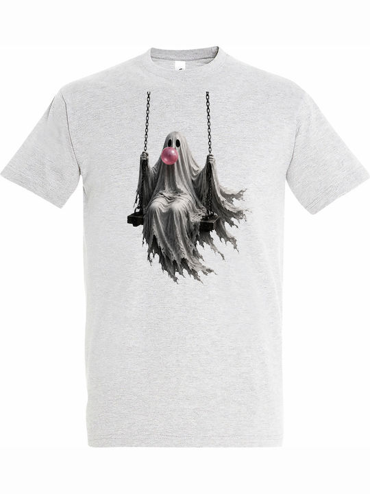 Тениска Унисекс Ghost On Swing Cute Halloween G...