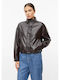 Damen Biker Jacke Braun