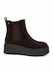 Wildleder Damen Chelsea-Stiefel Braun