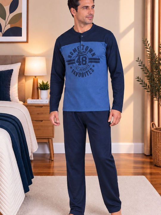 Rimoli Winter Men's Pyjamas Blue Navy