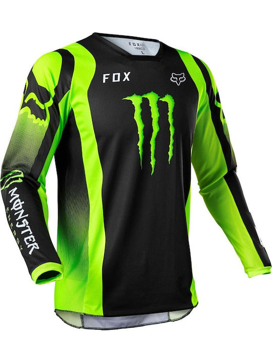 Fox 180 Monster Tricou Pentru Bărbați Motocross Mânecă Lungă Culoare Neagră