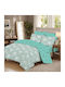 My Home Luxury Bettbezüge Baumwollset 160x240cm Einzelbett mit Kissenbezug Aqua Aqua