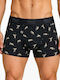 Herren Boxershorts Schwarz mit Mustern