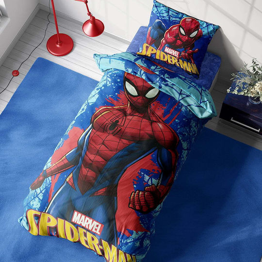 Dimcol Set Kids Duvet Cover Single With Pillowcase Spider-man 160x240cm