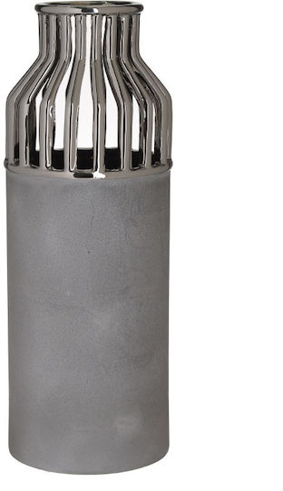 Inart Inart Dekorative Keramikvase Grau Größe 12,5x22,5cm