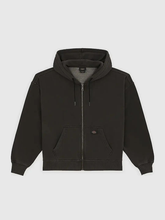 Dickies Cropped Women's Hooded Sweatshirt Black