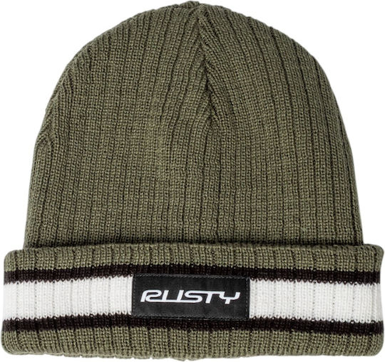 Beanie Männlicher Wendbarer Strickmütze in Khaki Farbe