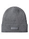 Patch Beanie Mützen für Männer mit Rib Strick in Grau