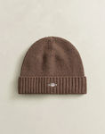 Gant Beanie Unisex Knitted Beanie in Brown Colour