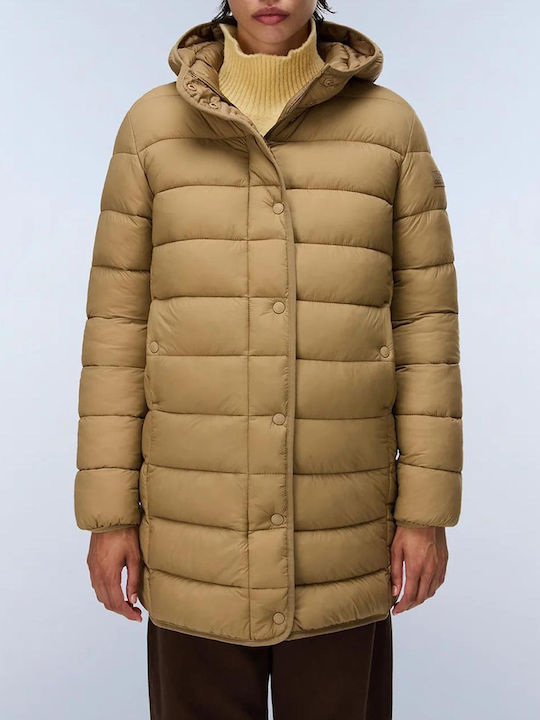 Damenmäntel Beige mit Kapuze