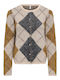 Short Women's Knitted Cardigan with Buttons Beige