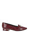Loafers Dama Din Lac În Culoare Burgundia