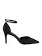 Wildleder Pumps mit Riemchen Schwarze