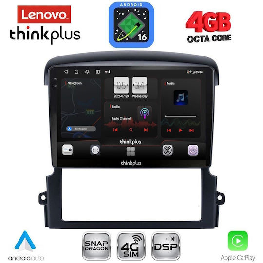 Lenovo Автомобилна Аудио Система за Kia Sorento 2006-2009 (Bluetooth/USB/Вграден Wi-Fi/GPS/Apple CarPlay/Android Auto) с Touch Screen 9"