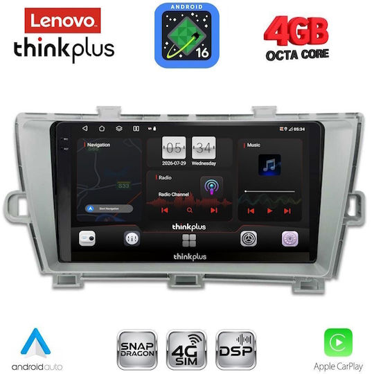 Lenovo Автомобилна Аудио Система За Toyota Prius 2009-2015 Bluetooth USB Вграден Wi-Fi GPS Apple CarPlay Android Auto С Touch Screen 9"