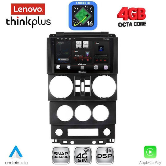 Lenovo Автомобилна Аудио Система за Jeep Wrangler 2006-2011 (Bluetooth/USB/Вграден Wi-Fi/GPS/Apple CarPlay/Android Auto) с Touch Screen 9"