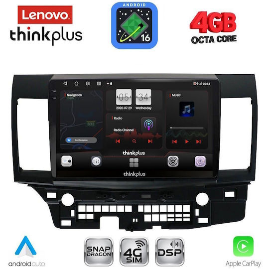 Lenovo Car Audio System for Mitsubishi Lancer 2008-2017 Bluetooth USB WiFi GPS Apple CarPlay Android Auto with 10" Touch Screen