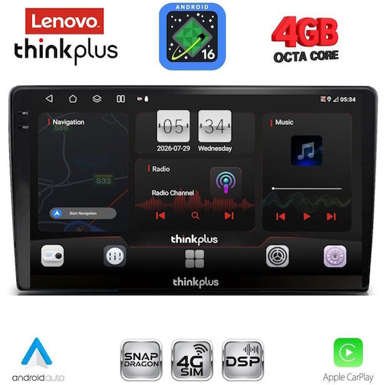 Lenovo Автомобилна Аудио Система За Toyota Land Cruiser 1998-2003 (Bluetooth/USB/Вграден Wi-Fi/GPS/Apple CarPlay/Android Auto) С Touch Screen 9"