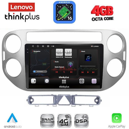 Lenovo Car Audio System for Volkswagen Tiguan 2004-2011 with Clima (Bluetooth/USB/WiFi/GPS/Apple CarPlay/Android Auto) with 9" Touch Screen