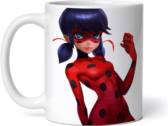 Playful Miraculous Ladybug Керамична Бяла Чаша 330ml