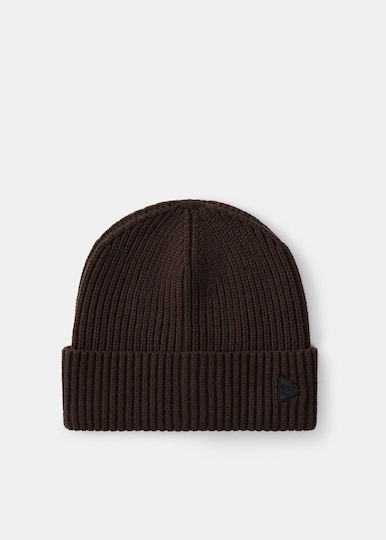 Unisex Beanie Strickmütze in Braun Farbe