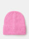 Beanie Unisex Σκούφος Πλεκτός σε Ροζ χρώμα