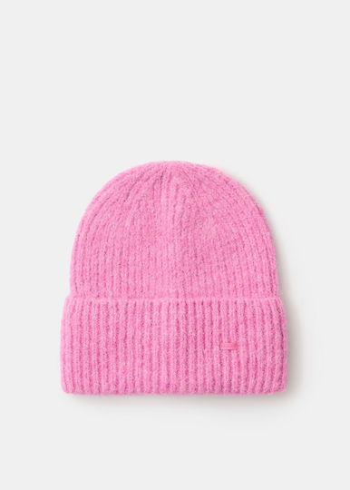 Beanie Unisex Σκούφος Πλεκτός σε Ροζ χρώμα